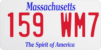 MA license plate 159WM7