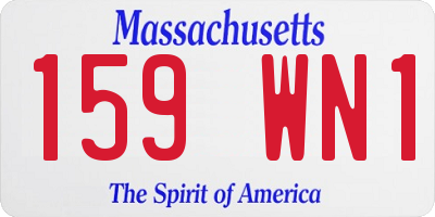 MA license plate 159WN1
