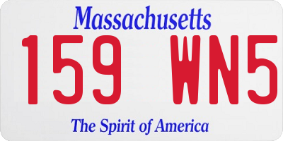 MA license plate 159WN5