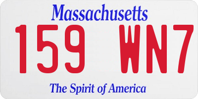 MA license plate 159WN7