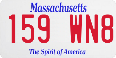 MA license plate 159WN8