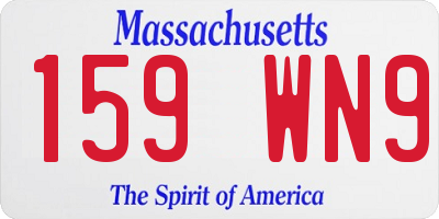 MA license plate 159WN9