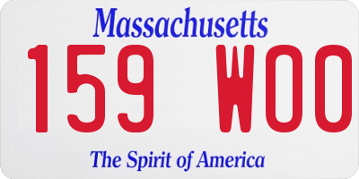 MA license plate 159WO0