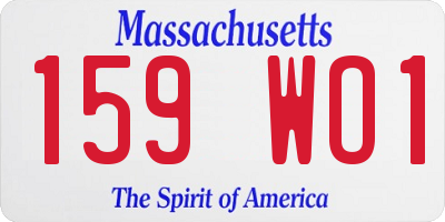 MA license plate 159WO1