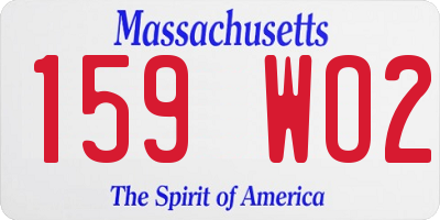 MA license plate 159WO2
