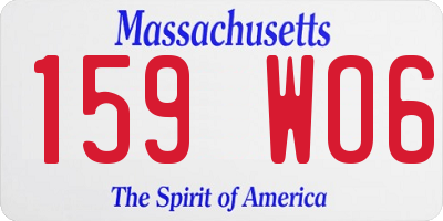 MA license plate 159WO6