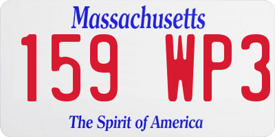 MA license plate 159WP3
