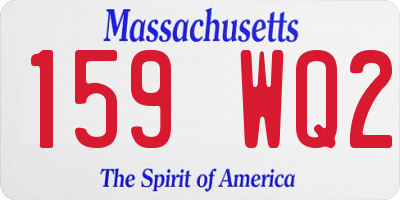 MA license plate 159WQ2