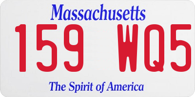 MA license plate 159WQ5