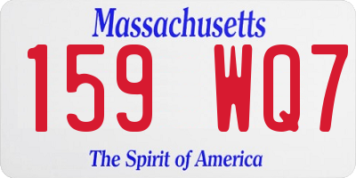 MA license plate 159WQ7