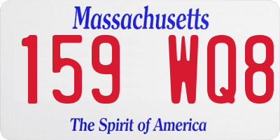 MA license plate 159WQ8