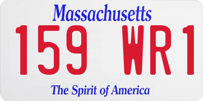 MA license plate 159WR1