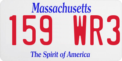MA license plate 159WR3
