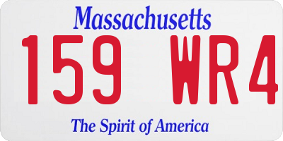 MA license plate 159WR4
