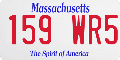 MA license plate 159WR5