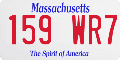MA license plate 159WR7