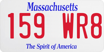 MA license plate 159WR8