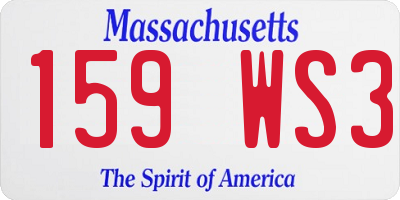 MA license plate 159WS3