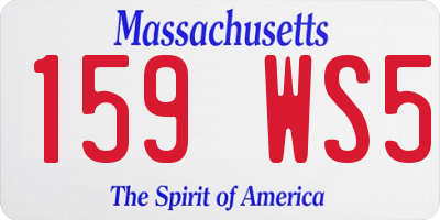 MA license plate 159WS5