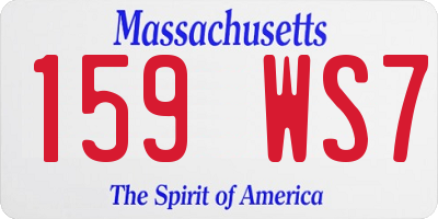 MA license plate 159WS7