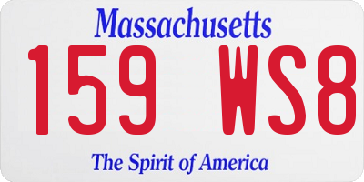 MA license plate 159WS8