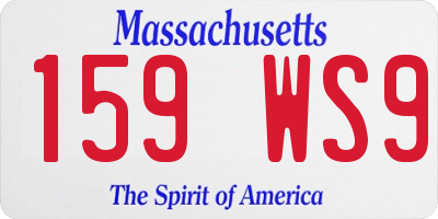 MA license plate 159WS9