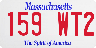 MA license plate 159WT2