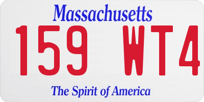 MA license plate 159WT4