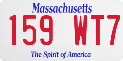 MA license plate 159WT7