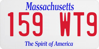 MA license plate 159WT9