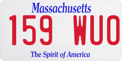 MA license plate 159WU0