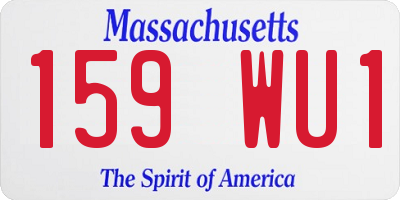 MA license plate 159WU1
