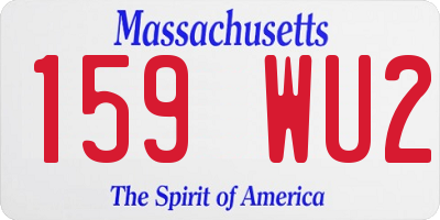 MA license plate 159WU2