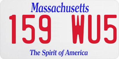 MA license plate 159WU5
