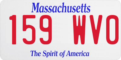 MA license plate 159WV0