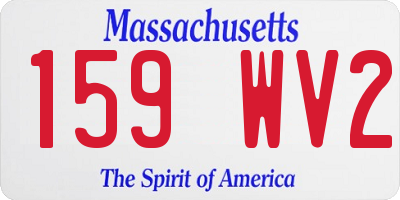 MA license plate 159WV2