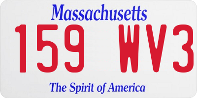 MA license plate 159WV3