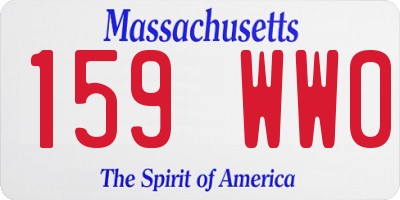MA license plate 159WW0