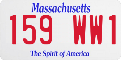 MA license plate 159WW1