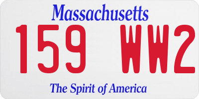 MA license plate 159WW2