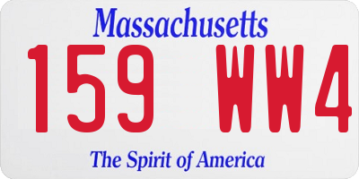 MA license plate 159WW4