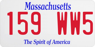 MA license plate 159WW5