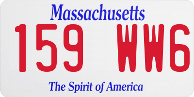 MA license plate 159WW6