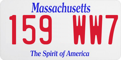 MA license plate 159WW7