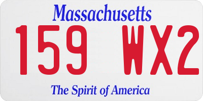 MA license plate 159WX2