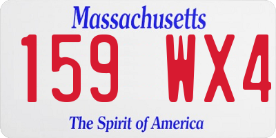 MA license plate 159WX4