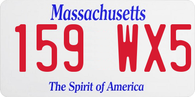 MA license plate 159WX5