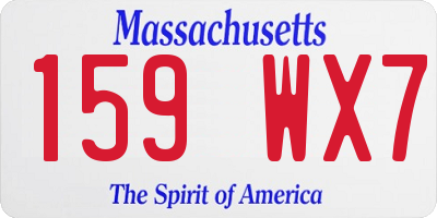 MA license plate 159WX7
