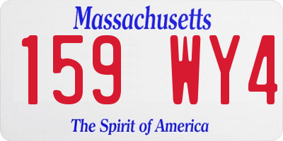 MA license plate 159WY4