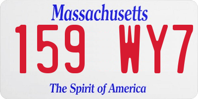 MA license plate 159WY7